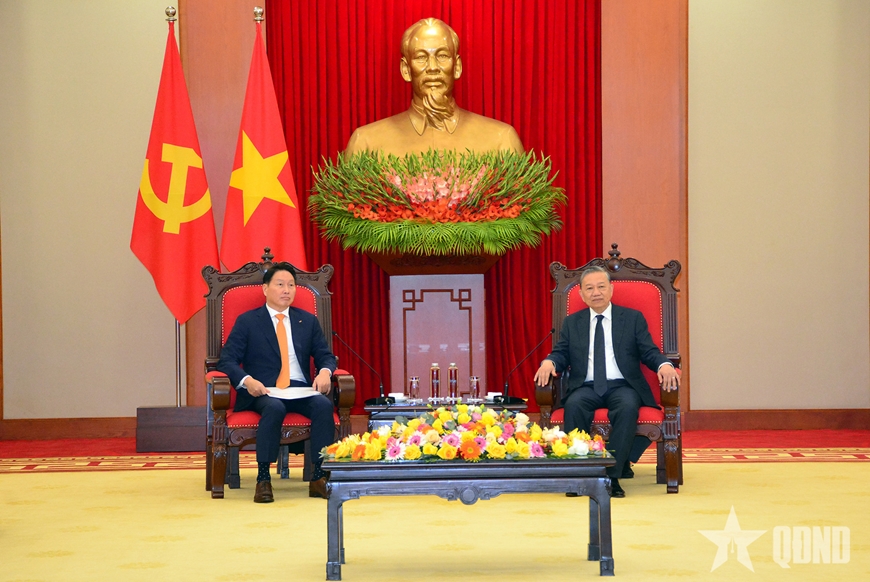 Tổng Bí thư Tô Lâm tiếp Chủ tịch tập đoàn SK, Hàn Quốc Chey Tae-won