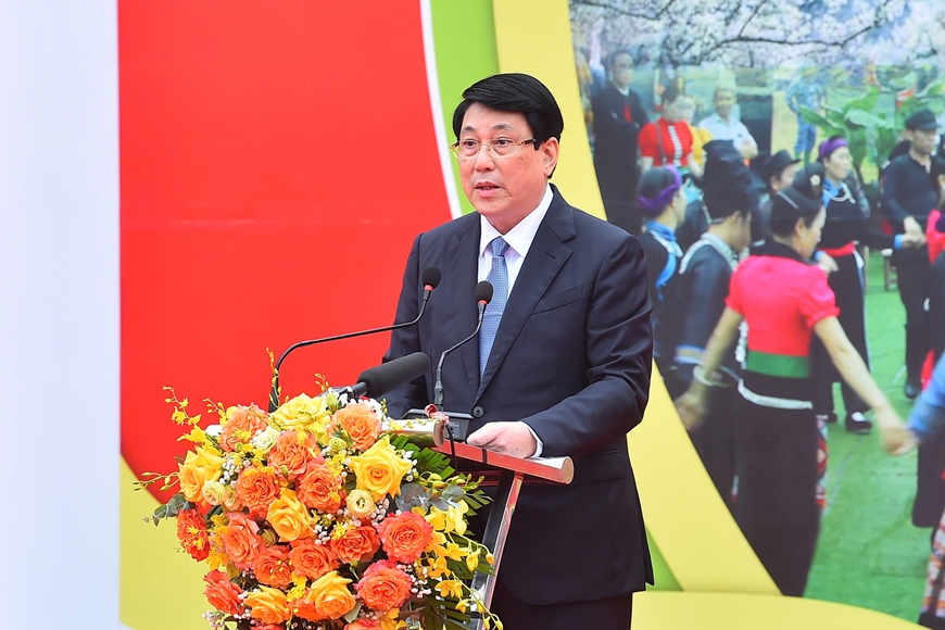Chủ tịch nước Lương Cường dự Ngày hội 