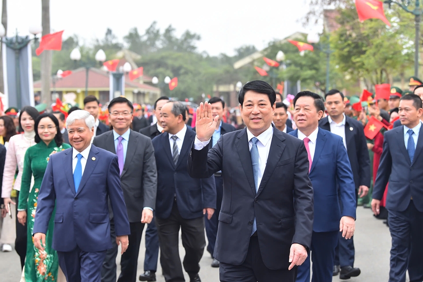 Chủ tịch nước Lương Cường dự Ngày hội 