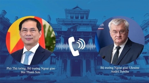 Phó thủ tướng, Bộ trưởng Bộ Ngoại giao Bùi Thanh Sơn điện đàm với Bộ trưởng Ngoại giao Ukraine