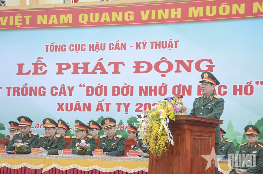 Thượng tướng Lê Huy Vịnh dự lễ phát động Tết trồng cây của Tổng cục Hậu cần - Kỹ thuật