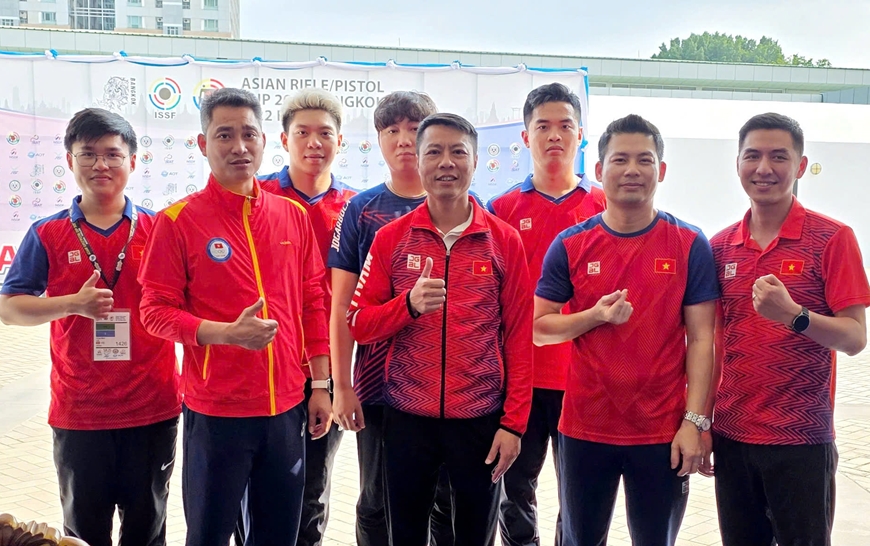 Đội tuyển bắn súng Việt Nam giành huy chương vàng đồng đội châu Á