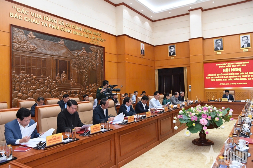 Công bố quyết định kiểm tra của Bộ Chính trị đối với Ban Thường vụ Tỉnh ủy Tiền Giang, Bạc Liêu, Kiên Giang, Cà Mau