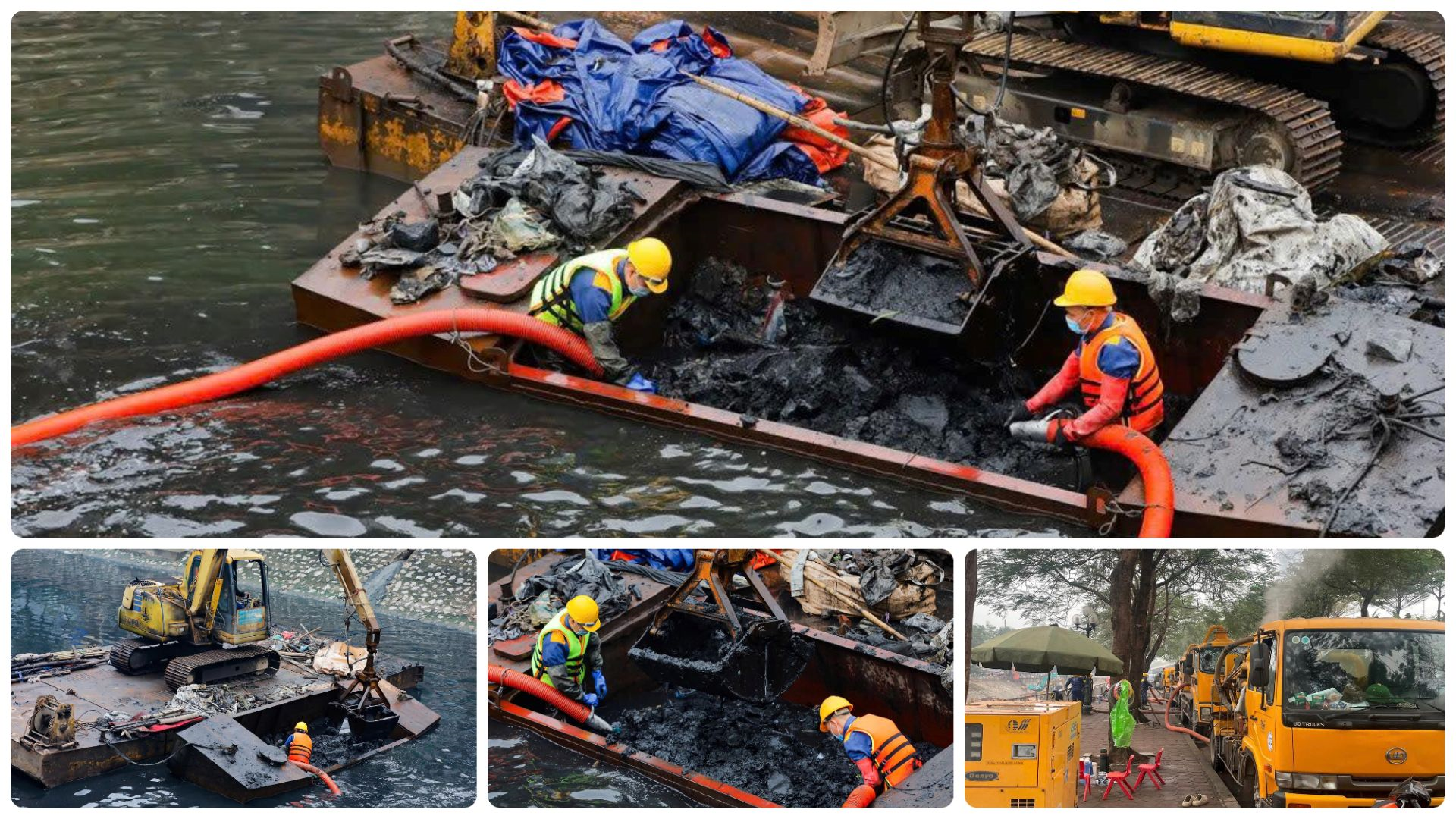 Hà Nội tập trung nạo vét bùn, khơi thông dòng chảy sông Tô Lịch