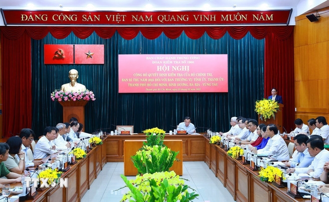 Hội nghị công bố quyết định kiểm tra của Bộ Chính trị, Ban Bí thư năm 2025