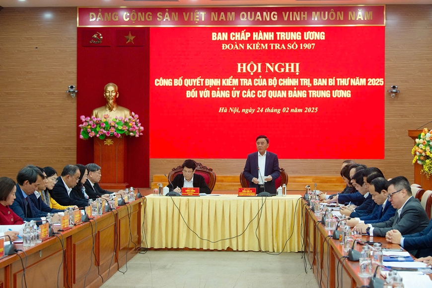 Công bố quyết định kiểm tra của Bộ Chính trị, Ban Bí thư đối với Đảng ủy các cơ quan đảng Trung ương