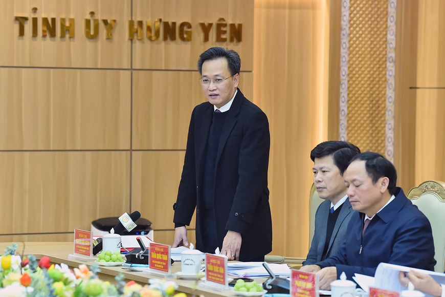 Hội nghị công bố quyết định kiểm tra của Bộ Chính trị đối với Ban Thường vụ Tỉnh ủy Hưng Yên