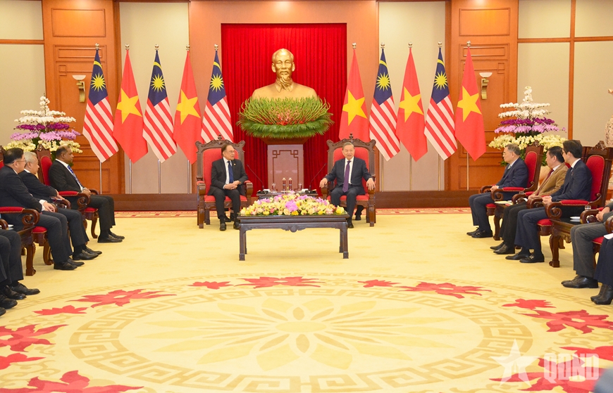 Tổng Bí thư Tô Lâm tiếp Thủ tướng Malaysia Anwar Ibrahim