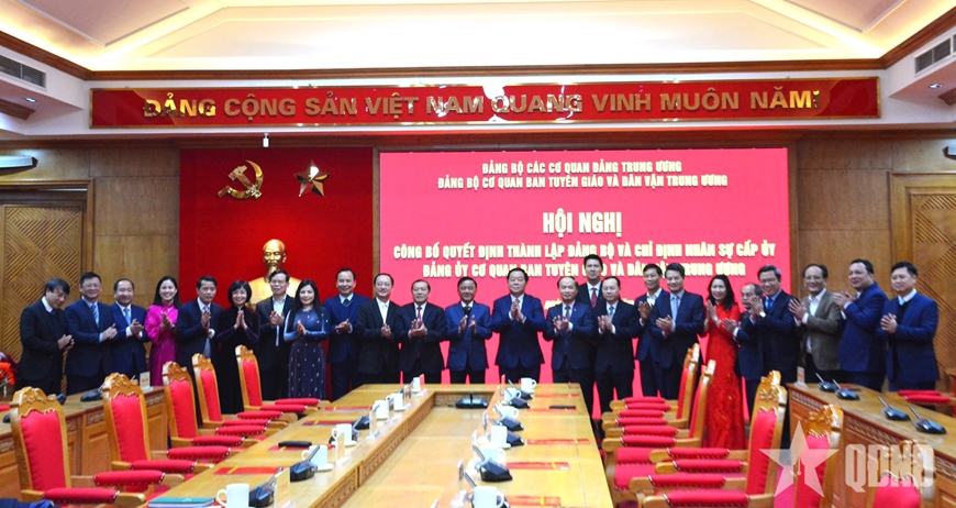 Công bố Quyết định thành lập Đảng bộ và chỉ định nhân sự cấp ủy Đảng ủy Cơ quan Ban Tuyên giáo và Dân vận Trung ương