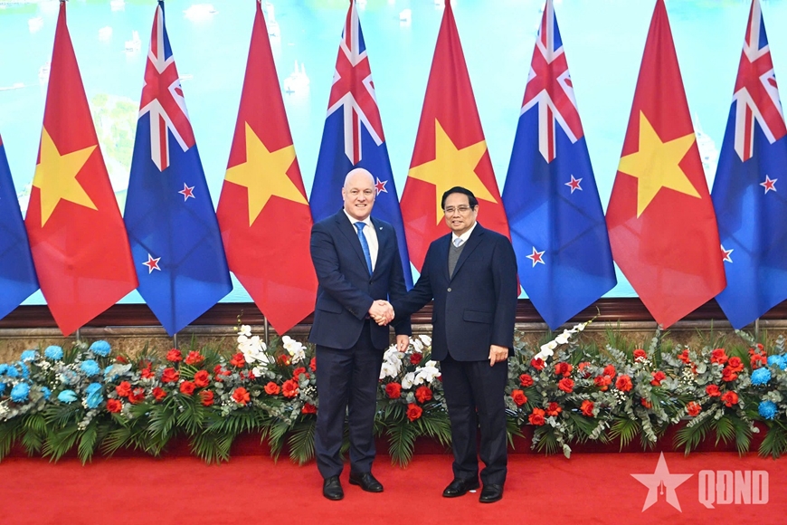 Thủ tướng Phạm Minh Chính chủ trì lễ đón Thủ tướng New Zealand