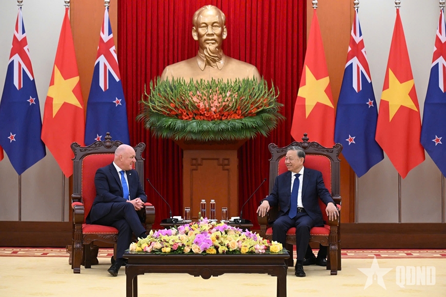 Tổng Bí thư Tô Lâm tiếp Thủ tướng New Zealand Christopher Luxon
