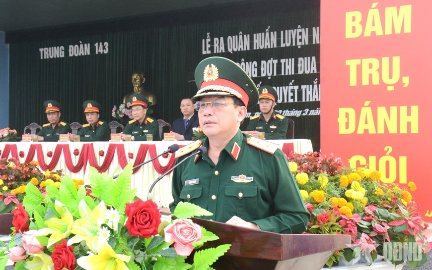 Trung tướng Trương Thiên Tô dự Lễ ra quân huấn luyện năm 2025 tại Trung đoàn 143