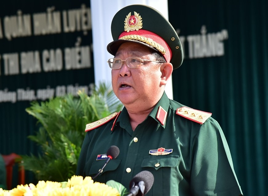 Thượng tướng Huỳnh Chiến Thắng dự Lễ ra quân huấn luyện của Trung đoàn 9 (Sư đoàn 8, Quân khu 9)