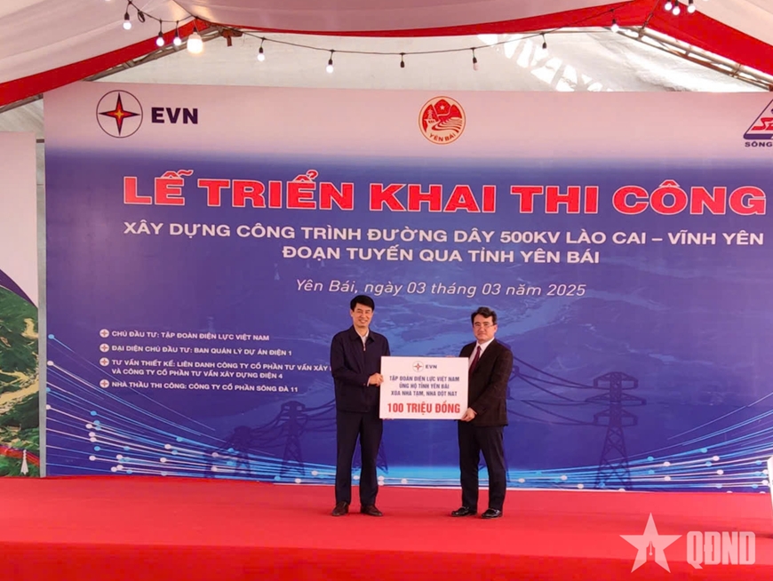 Triển khai thi công công trình đường dây 500KV Lào Cai-Vĩnh Yên (Vĩnh Phúc)