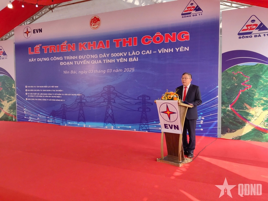 Triển khai thi công công trình đường dây 500KV Lào Cai-Vĩnh Yên (Vĩnh Phúc)