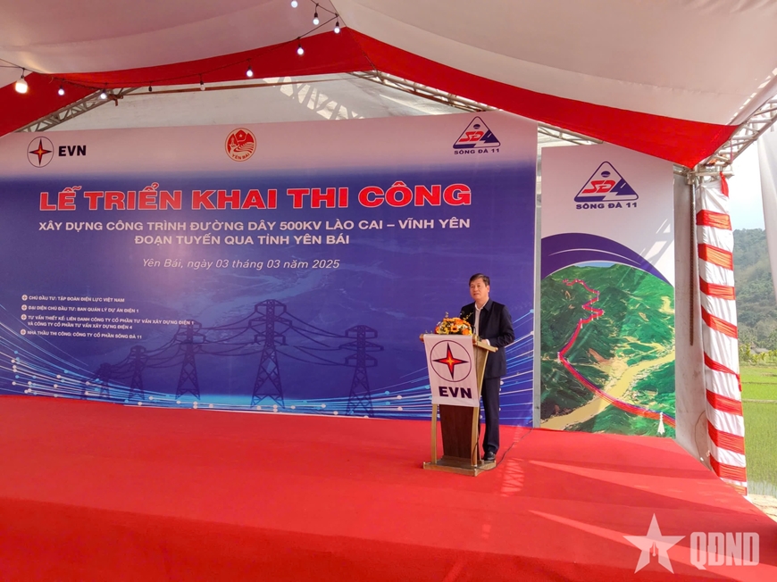 Triển khai thi công công trình đường dây 500KV Lào Cai-Vĩnh Yên (Vĩnh Phúc)