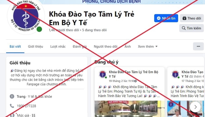 Cảnh báo fanpage giả mạo thông tin Bộ Y tế