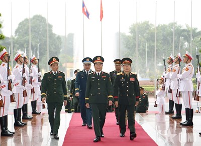 View - 	Đoàn đại biểu quân sự cấp cao QĐND Lào thăm chính thức Việt Nam