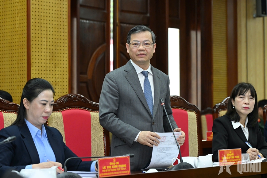 Đại tướng Phan Văn Giang làm việc với Ban Thường vụ Tỉnh ủy Tuyên Quang