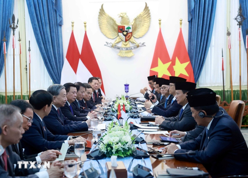 Lễ đón Tổng Bí thư Tô Lâm và Phu nhân thăm cấp nhà nước Cộng hòa Indonesia