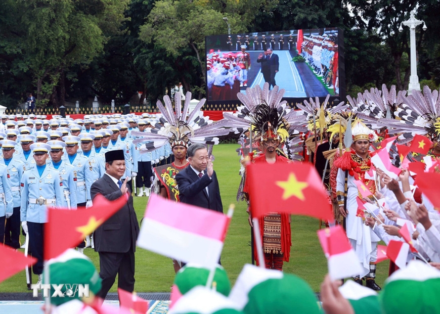 Lễ đón Tổng Bí thư Tô Lâm và Phu nhân thăm cấp nhà nước Cộng hòa Indonesia