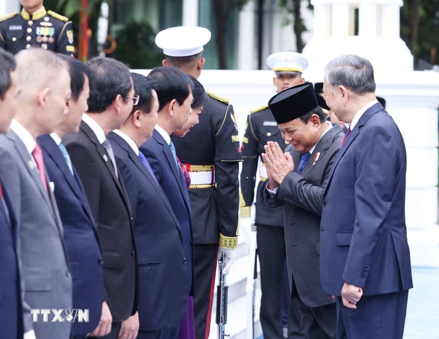 Lễ đón Tổng Bí thư Tô Lâm và Phu nhân thăm cấp nhà nước Cộng hòa Indonesia