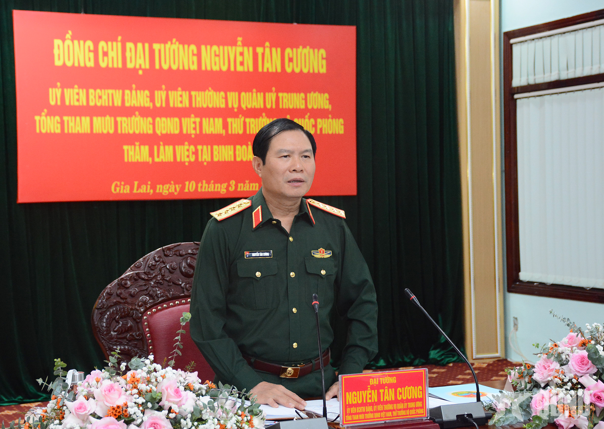 Đại tướng Nguyễn Tân Cương thăm và làm việc tại Binh đoàn 15