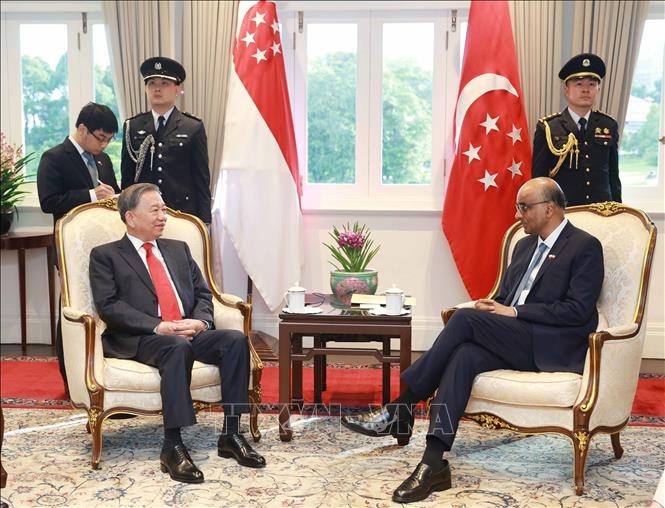 Tổng Bí thư Tô Lâm hội kiến Tổng thống Singapore