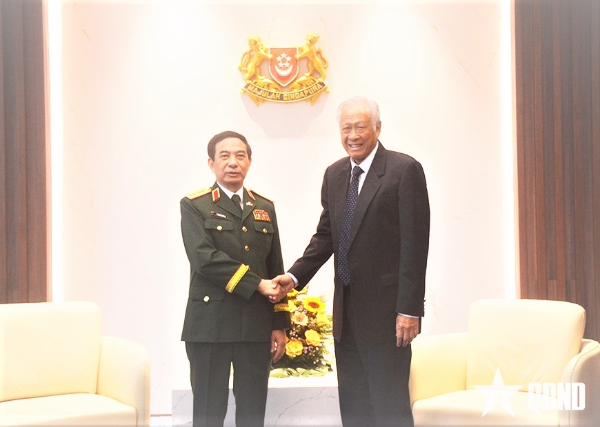 Đại tướng Phan Văn Giang gặp song phương Bộ trưởng Bộ Quốc phòng Singapore