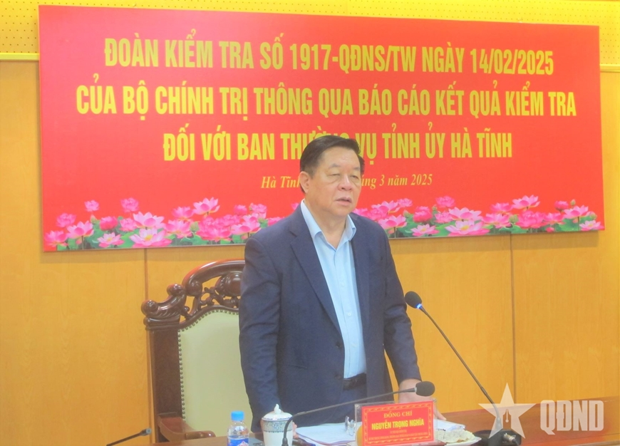 Công bố kết quả kiểm tra của Bộ Chính trị đối với Ban Thường vụ Tỉnh ủy Hà Tĩnh