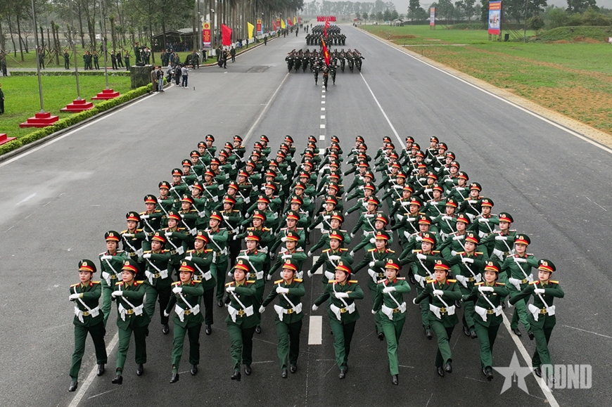 Parade and march practice to celebrate the 50th anniversary of the Liberation of the South and National Reunification Day