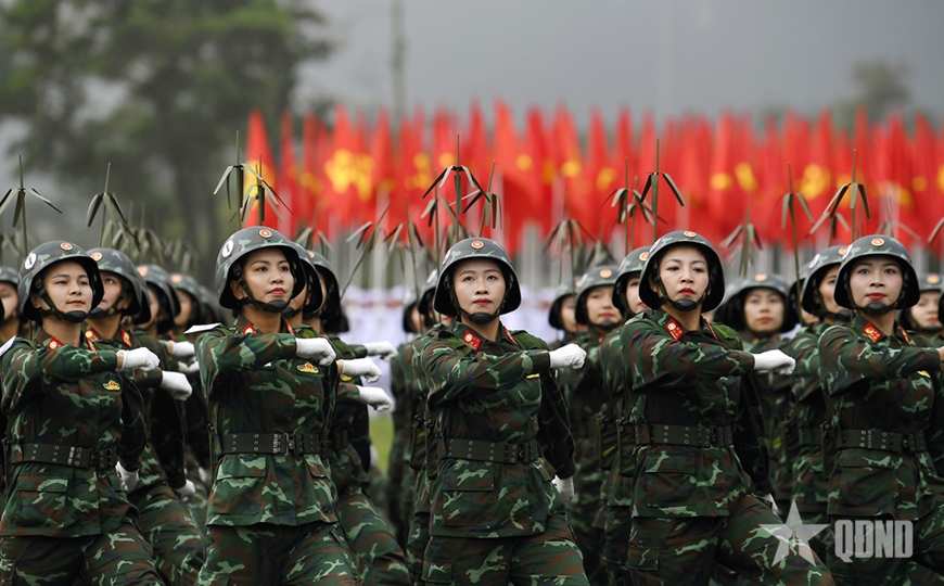 Parade and march practice to celebrate the 50th anniversary of the Liberation of the South and National Reunification Day