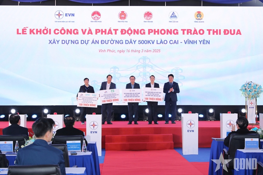 Thủ tướng Chính phủ dự Lễ khởi công Dự án đường dây 500KV Lào Cai - Vĩnh Yên