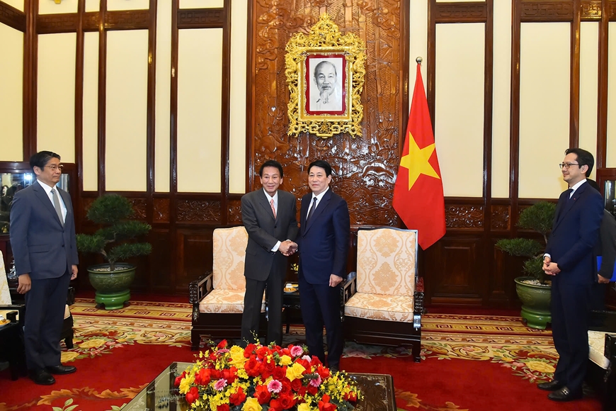 Chủ tịch nước Lương Cường tiếp nguyên Đại sứ đặc biệt Việt Nam - Nhật Bản