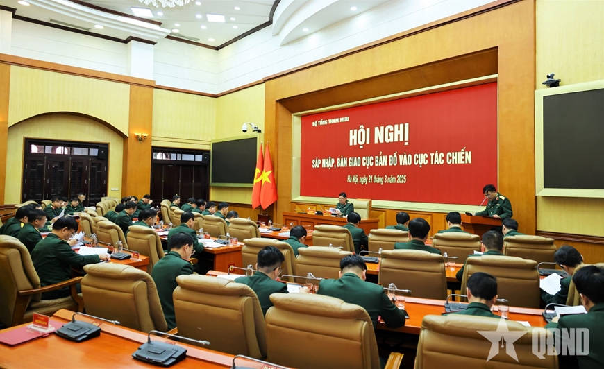 Thượng tướng Huỳnh Chiến Thắng chủ trì Hội nghị sáp nhập, bàn giao Cục Bản đồ vào Cục Tác chiến