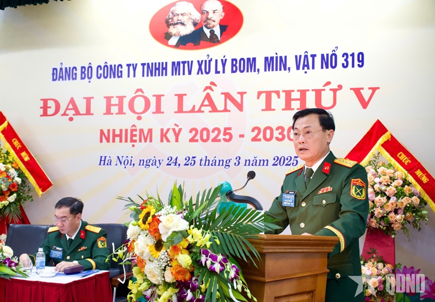 Đảng bộ Công ty TNHH MTV Xử lý bom, mìn, vật nổ 319 tổ chức thành công Đại hội nhiệm kỳ 2025-2030