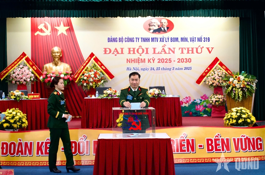 Đảng bộ Công ty TNHH MTV Xử lý bom, mìn, vật nổ 319 tổ chức thành công Đại hội nhiệm kỳ 2025-2030