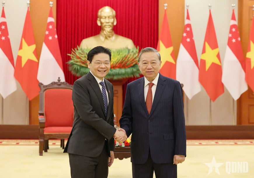 Tổng Bí thư Tô Lâm tiếp Thủ tướng Cộng hòa Singapore