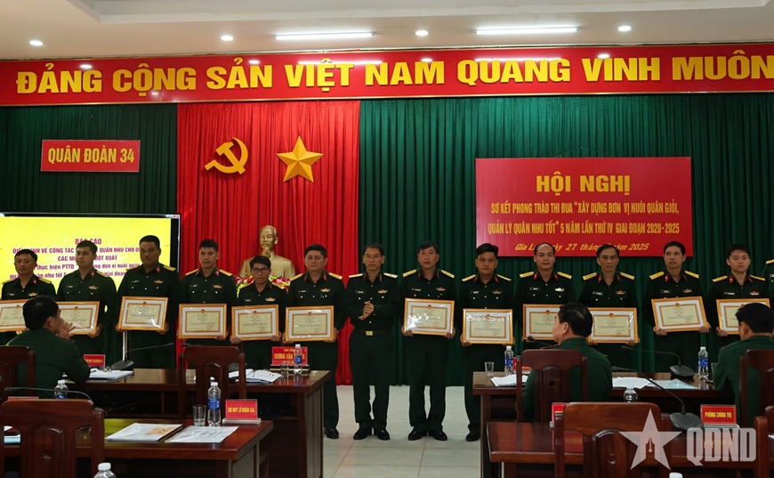 Quân đoàn 34 sơ kết Phong trào thi đua “xây dựng đơn vị nuôi quân giỏi, quản lý quân nhu tốt”