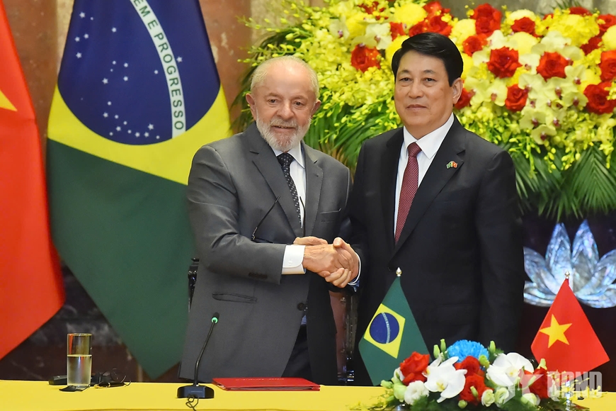 Chủ tịch nước Lương Cường và Tổng thống Brazil gặp gỡ báo chí