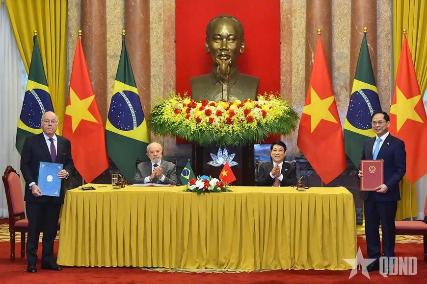 Chủ tịch nước Lương Cường hội đàm với Tổng thống Brazil Luiz Inácio Lula da Silva