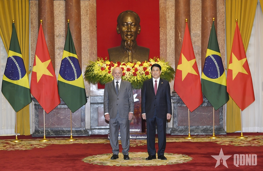 Chủ tịch nước Lương Cường chủ trì lễ đón cấp Nhà nước Tổng thống Brazil