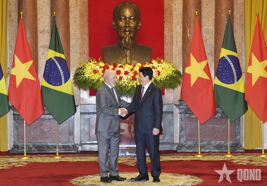Chủ tịch nước Lương Cường chủ trì lễ đón cấp Nhà nước Tổng thống Brazil