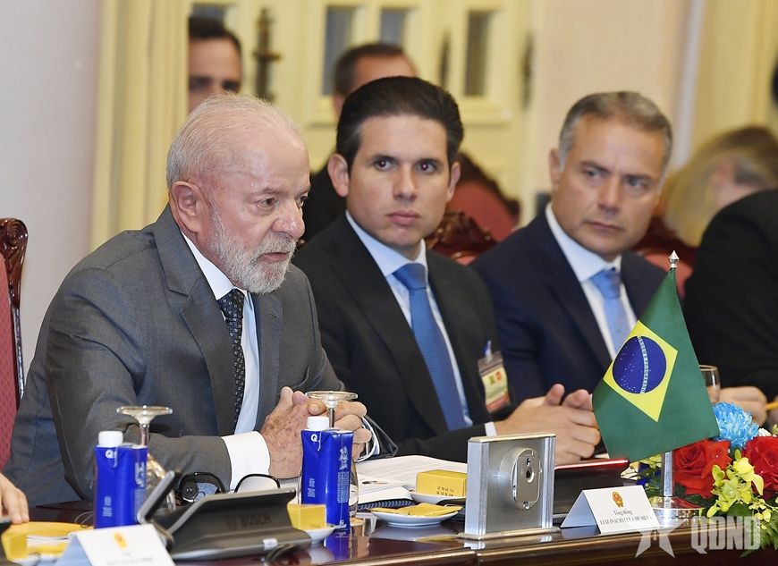 Chủ tịch nước Lương Cường hội đàm với Tổng thống Brazil Luiz Inácio Lula da Silva