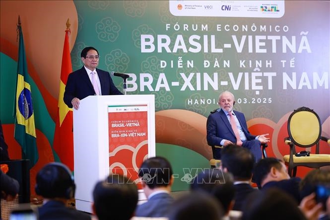 Thủ tướng Phạm Minh Chính và Tổng thống Lula da Silva dự Diễn đàn Kinh tế Việt Nam - Brazil