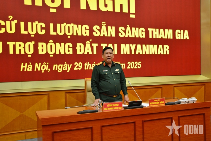 Bộ Quốc phòng tổ chức lực lượng, phương tiện sang hỗ trợ Myanmar khắc phục hậu quả động đất