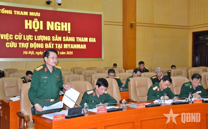 Bộ Quốc phòng tổ chức lực lượng, phương tiện sang hỗ trợ Myanmar khắc phục hậu quả động đất