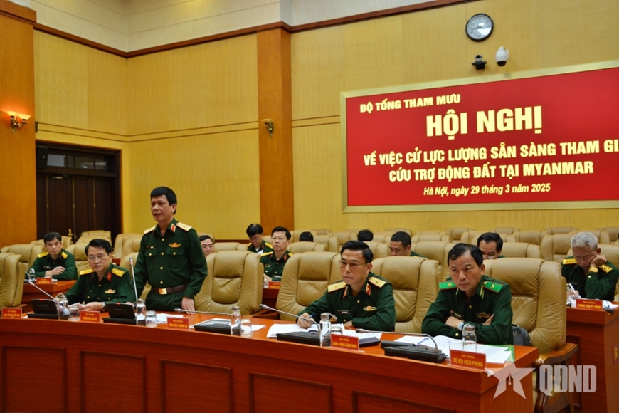 Bộ Quốc phòng tổ chức lực lượng, phương tiện sang hỗ trợ Myanmar khắc phục hậu quả động đất