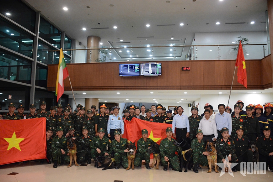 Lực lượng hỗ trợ khắc phục hậu quả động đất của Quân đội nhân dân Việt Nam đã đến Myanmar