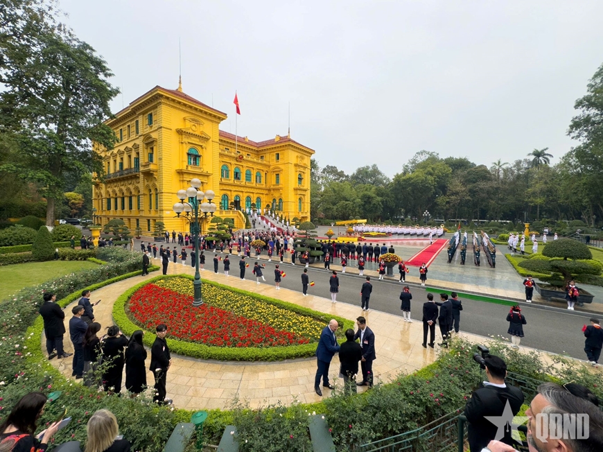 Chủ tịch nước Lương Cường chủ trì Lễ đón cấp Nhà nước Nhà vua Vương quốc Bỉ